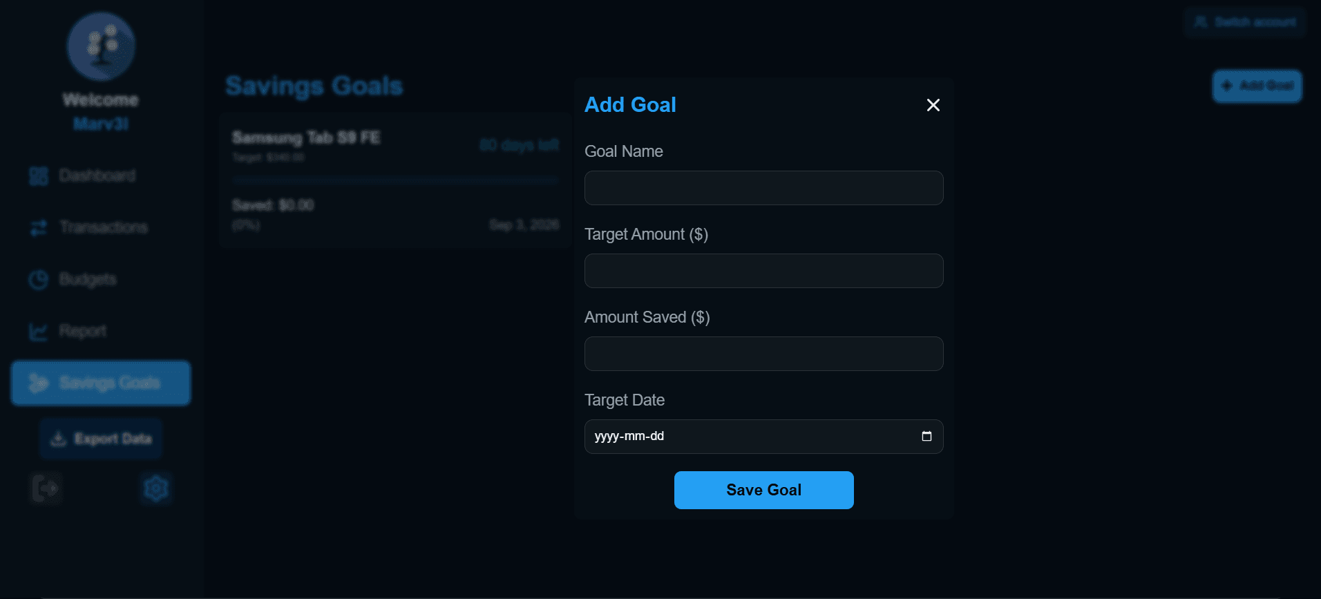 7. Set Savings Goals
