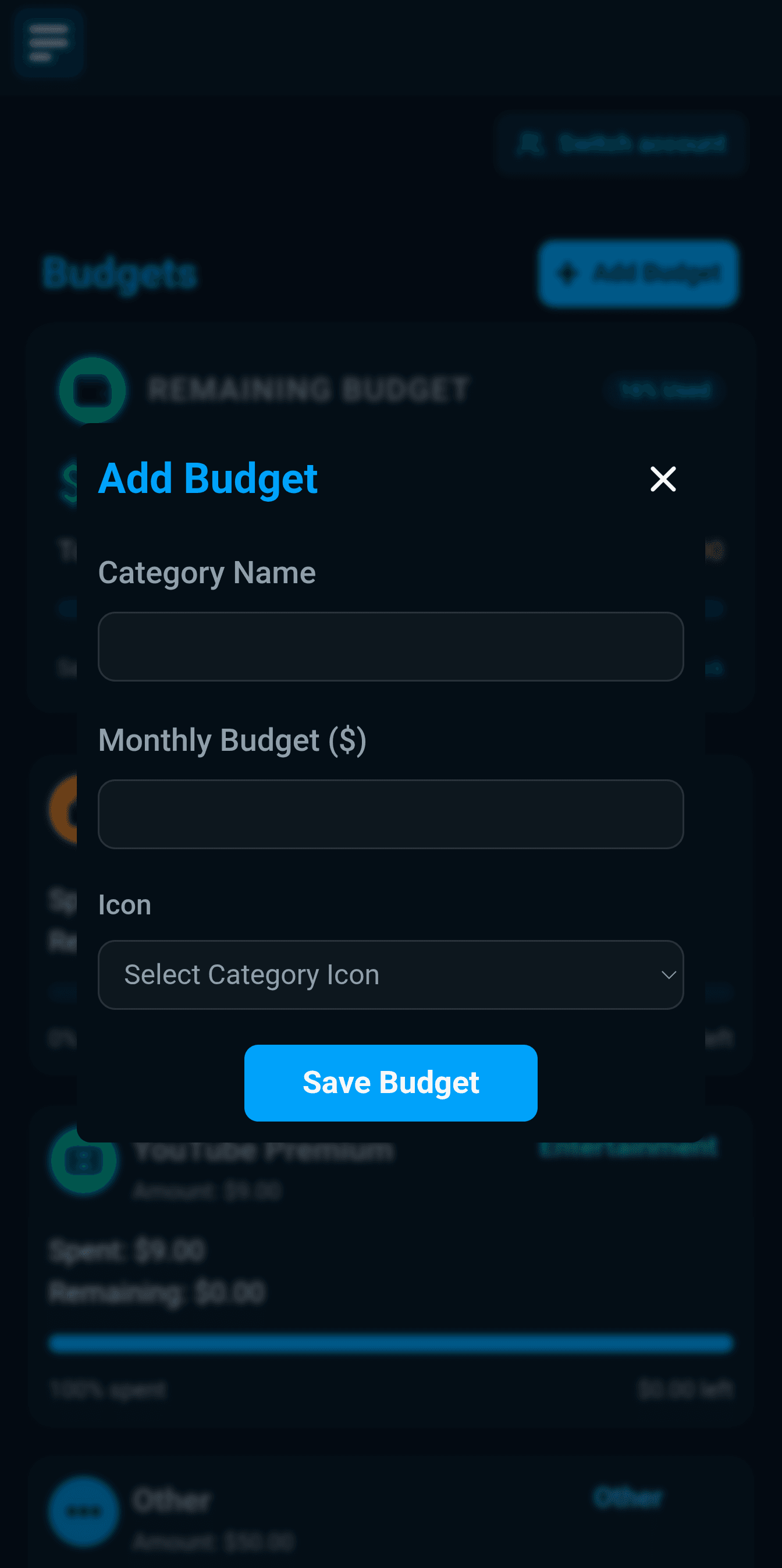 5. Create Budgets