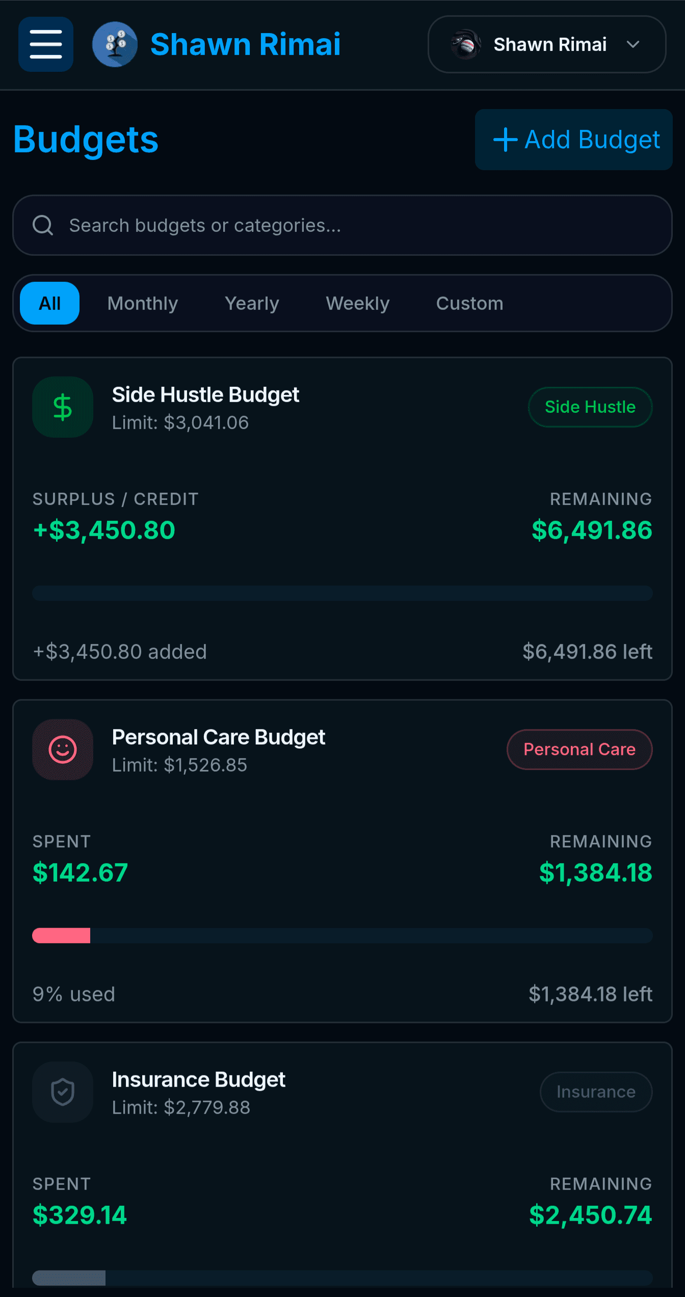 4. Manage Budget Categories