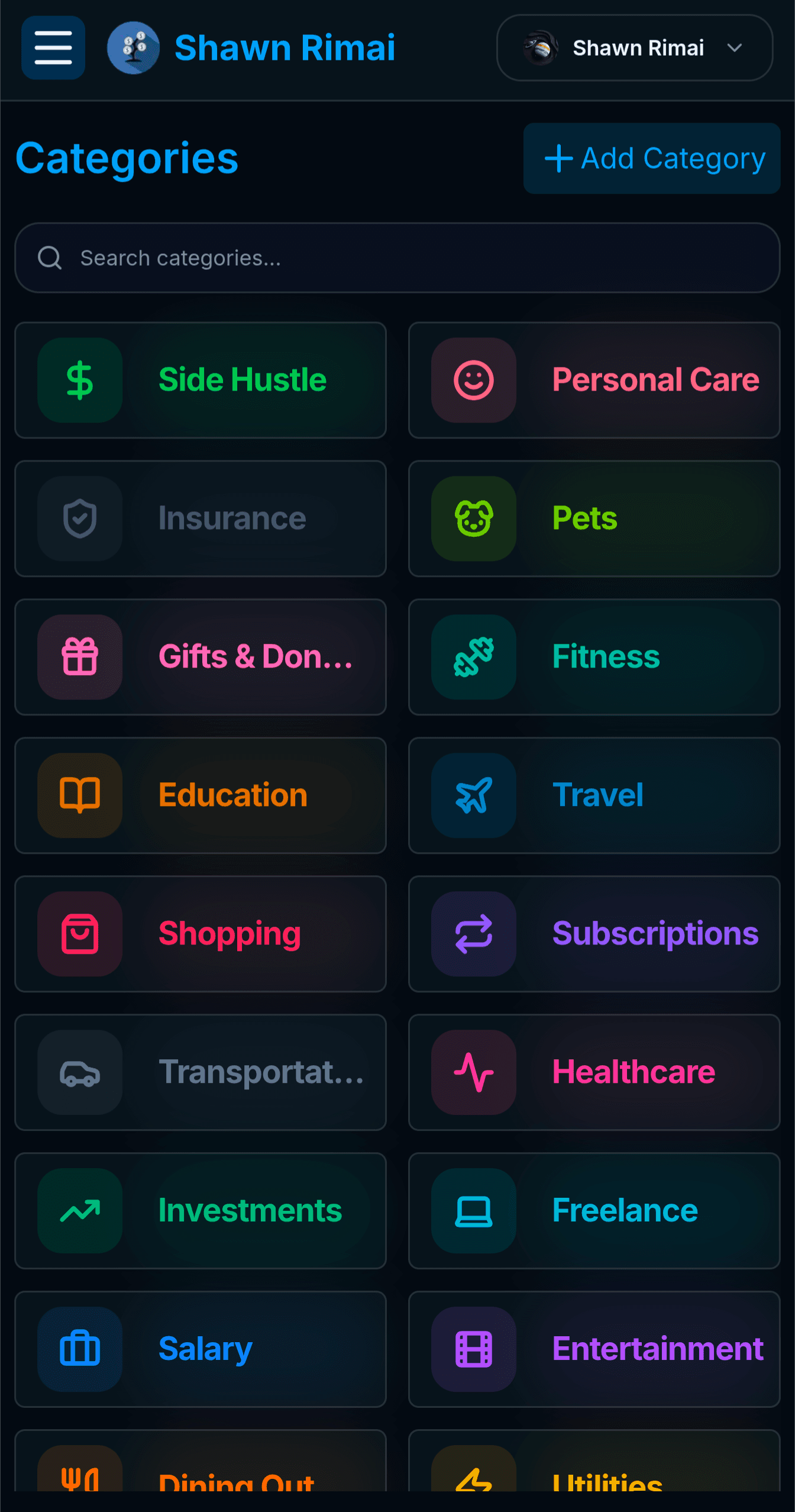 6. Organize Custom Categories